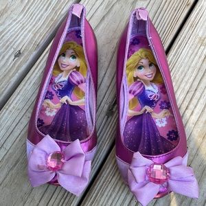 Disney Rapunzel Costume Sparkle w/ Bow Ballet Shoes Size 13